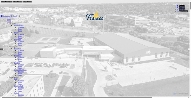 Security scan screenshot of https://csmflames.com/sports/wbkb/index