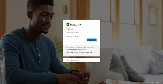 Security scan screenshot of https://rasmussenedu.sharepoint.com