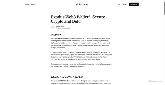 Security scan screenshot of https://global-intro.ghost.io/exodus-web/