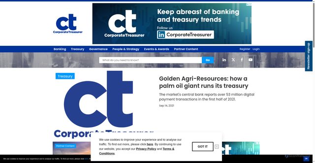 Security scan screenshot of https://uat.thecorporatetreasurer.com