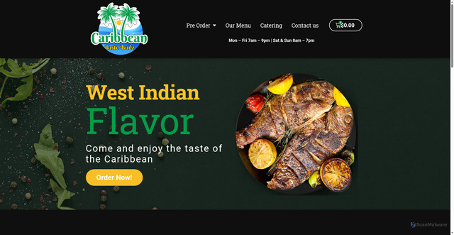 Security scan screenshot of https://caribbeantastebudzllc.com/