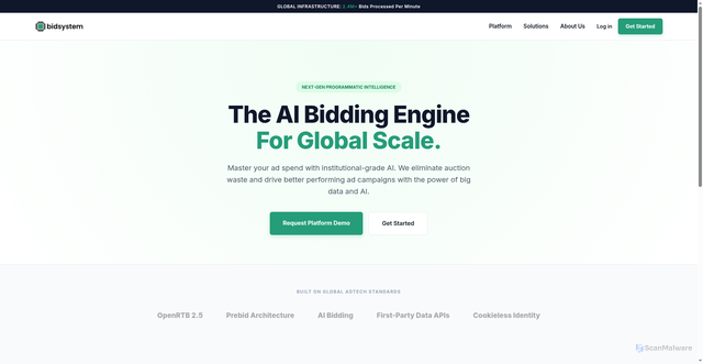 Security scan screenshot of https://bidsystem.ai