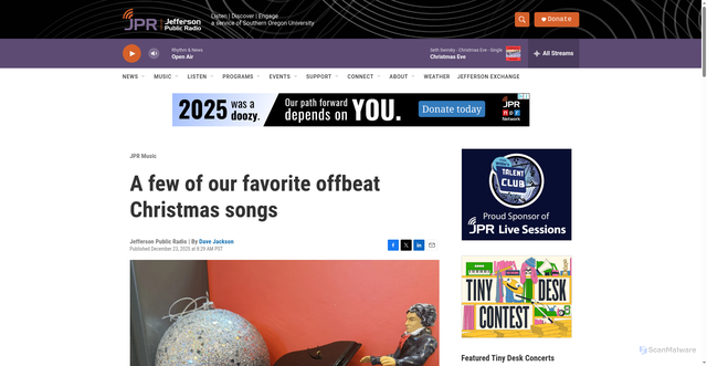 Security scan screenshot of https://www.ijpr.org/jpr-music/2025-12-23/a-few-of-my-favorite-christmas-songs