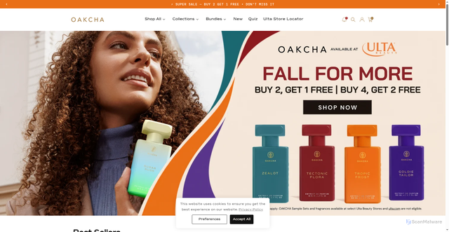 Security scan screenshot of https://www.oakcha.com