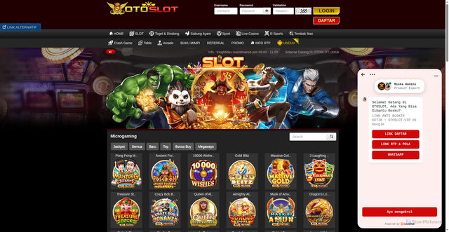 Security scan screenshot of https://otoslot-2.xyz/desktop/game/slot/microgaming
