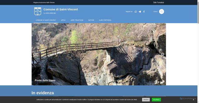 Security scan screenshot of https://www.comune.saint-vincent.ao.it/