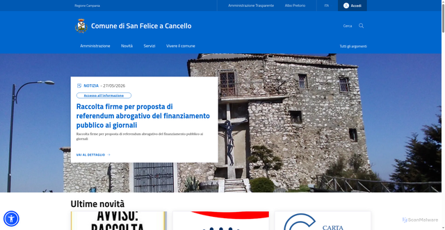 Security scan screenshot of https://www.comune.sanfeliceacancello.ce.it