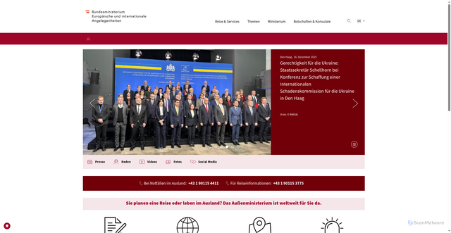 Security scan screenshot of https://www.bmeia.gv.at