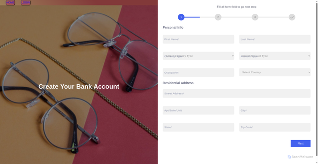 Security scan screenshot of https://palmsafe.live/signup/verify-registration.php