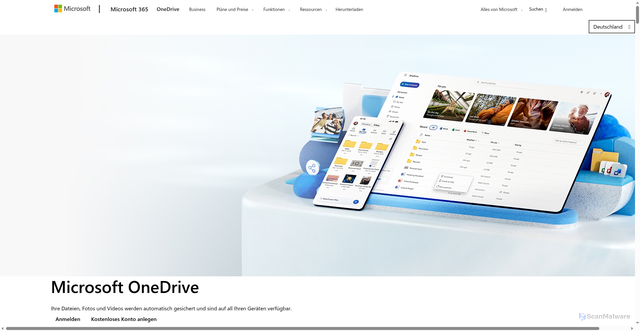 Security scan screenshot of https://1drv.com