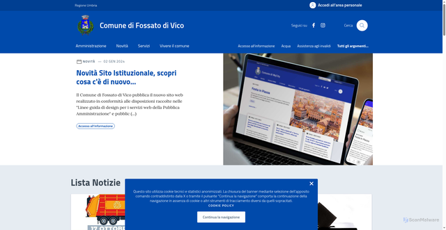 Security scan screenshot of https://comune.fossatodivico.pg.it/