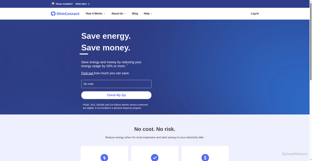 Security scan screenshot of https://ohmconnect.com