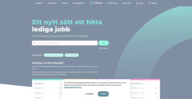 Security scan screenshot of https://jobbland.se/