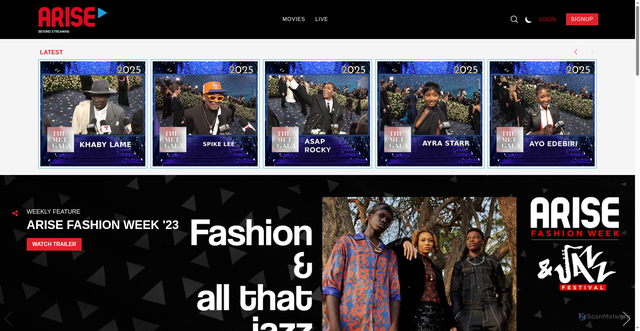 Security scan screenshot of https://ariseplay.com