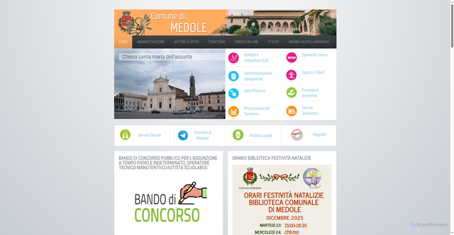 Security scan screenshot of https://www.comune.medole.mn.it/