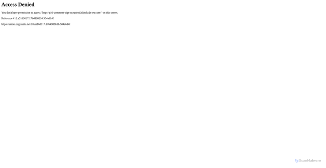 Security scan screenshot of https://p16-comment-sign-useastred.tiktokcdn-eu.com/