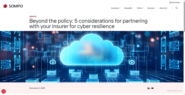 Security scan screenshot of https://www.sompo-intl.com/media-center/insights/5-key-services-when-partnering-with-your-insurer-for-cyber-resilience/
