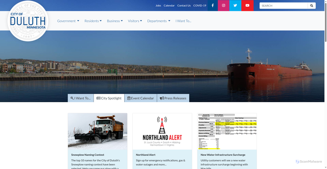 Security scan screenshot of https://duluthmn.gov/