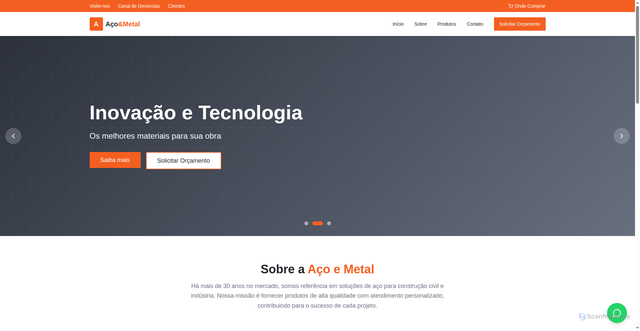 Security scan screenshot of https://acoemettal.com/