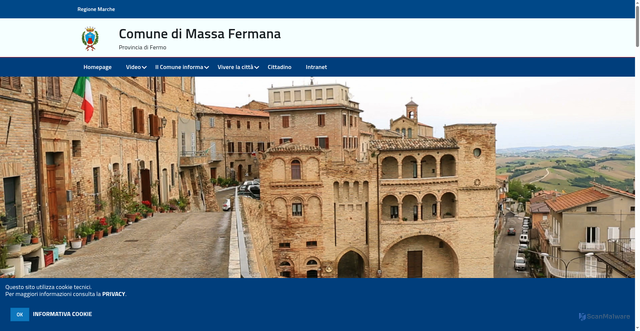 Security scan screenshot of https://www.comunemassafermana.it/hh/index.php