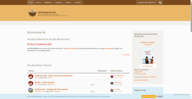 Security scan screenshot of https://buechereule.de