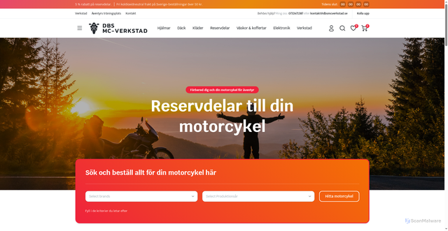 Security scan screenshot of https://dbsmcverkstad.se