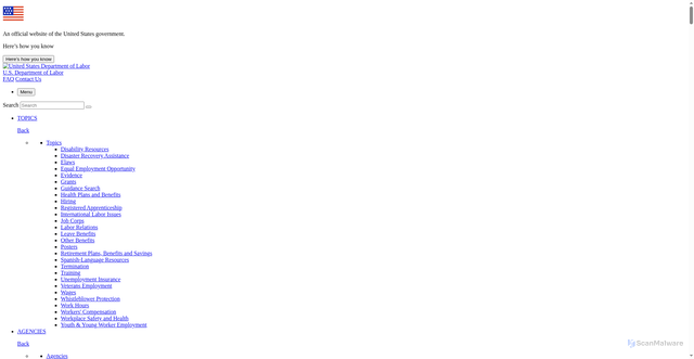 Security scan screenshot of https://www.dol.gov/