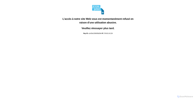Security scan screenshot of https://www.revenuquebec.ca