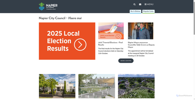 Security scan screenshot of https://www.napier.govt.nz/