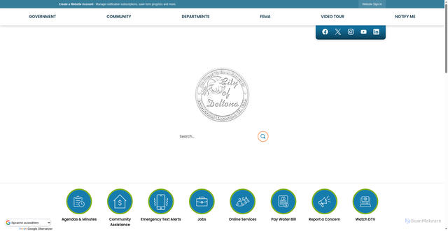 Security scan screenshot of https://deltonafl.gov/