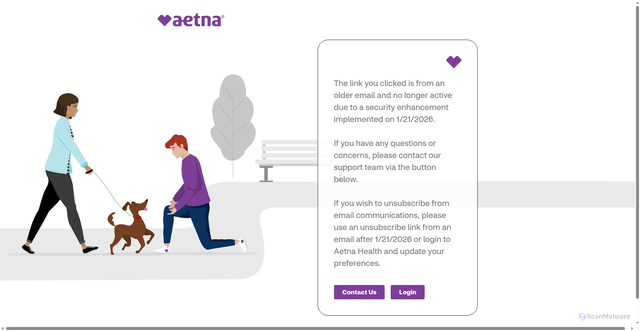 Security scan screenshot of https://www.google.com/url?q=https://click.provider.aetna.com/?qs%3D01623b44b37ffca09ec7eead9ce19cdd7e6a5c670549fd10ca8f10a2ab7ea2a66aefeb0f8354212690ff8a2c83b98da2e7c067de118ee9b83a25fbf28608e116