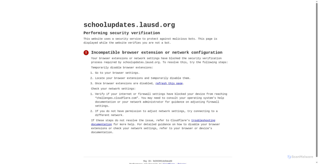 Security scan screenshot of https://schoolupdates.lausd.org/