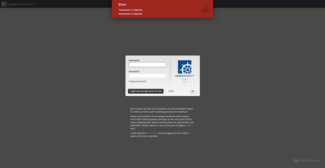 Security scan screenshot of https://jack-wolfskin.mediaport3.de