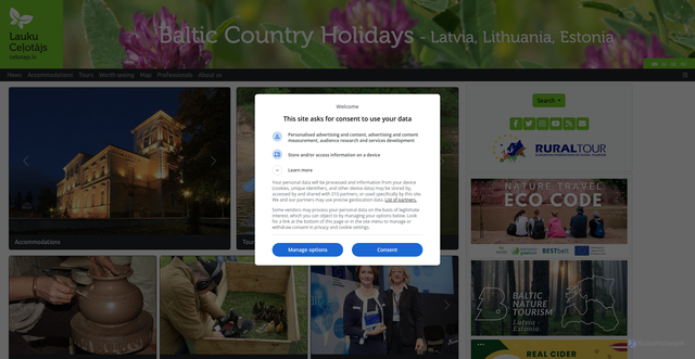 Security scan screenshot of https://www.celotajs.lv