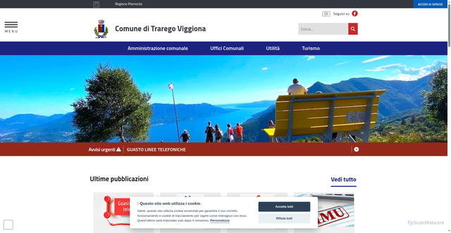 Security scan screenshot of https://www.comune.traregoviggiona.vb.it