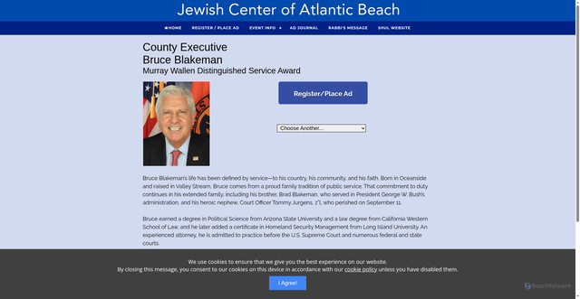 Security scan screenshot of https://www.wizevents.com/jcabshul2025/?id=2565&honoree=y