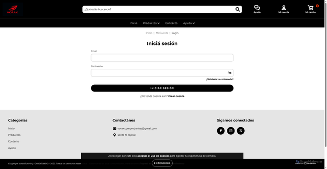 Security scan screenshot of https://voraxrunning.com.ar/account