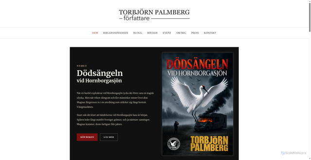 Security scan screenshot of https://palmbergforlag.se