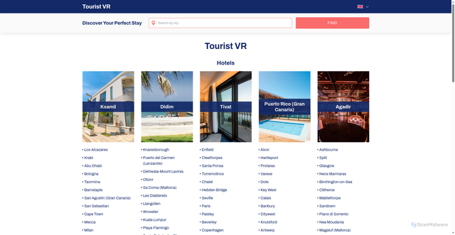 Security scan screenshot of https://touristvr.com