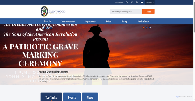 Security scan screenshot of https://www.brentwoodtn.gov/