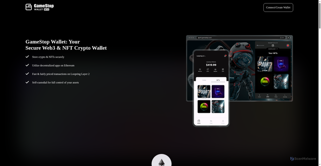 Security scan screenshot of https://gamestop-wallet.io