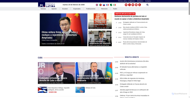 Security scan screenshot of https://prensa-latina.cu