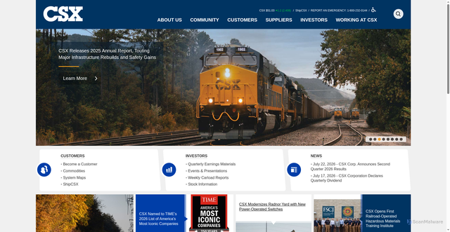 Security scan screenshot of https://csx.com