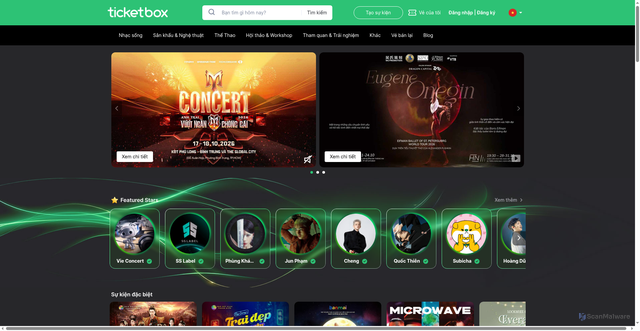 Security scan screenshot of https://ticketbox.vn
