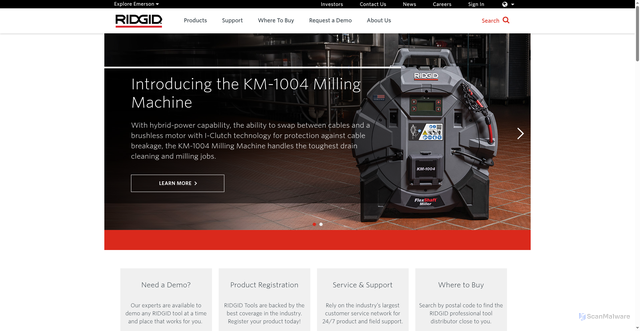 Security scan screenshot of https://ridgid.com