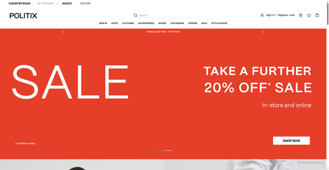 Security scan screenshot of https://www.politix.com.au