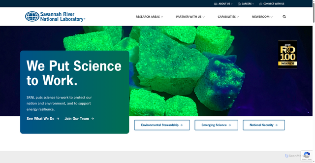 Security scan screenshot of https://www.srnl.gov/