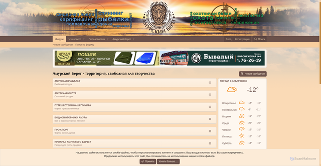Security scan screenshot of https://amur-bereg.ru