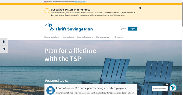 Security scan screenshot of https://www.tsp.gov/