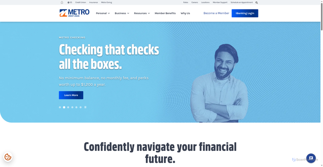 Security scan screenshot of https://www.metrocu.org/